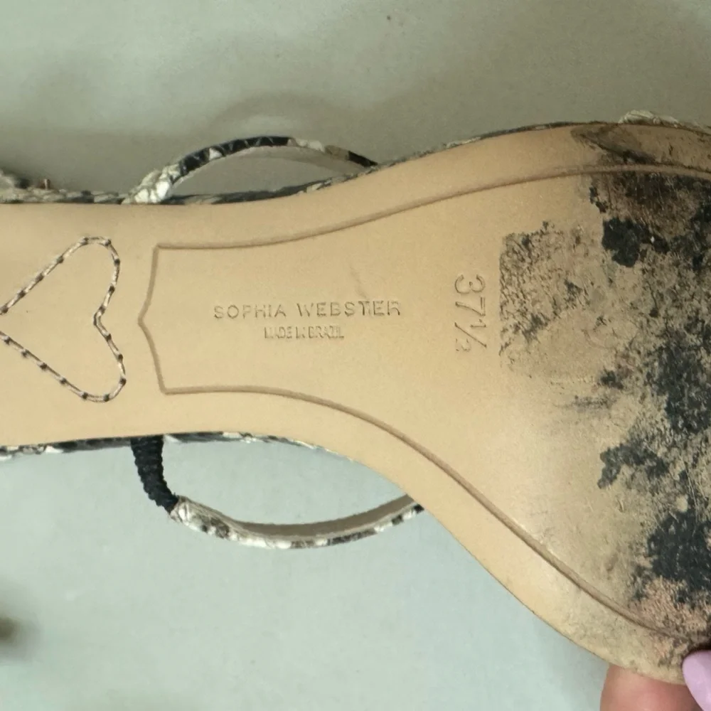 Sophia Webster Snakeskin Strappy Heels – Size 7.5, Ultra Chic Design - Picture 8 of 14